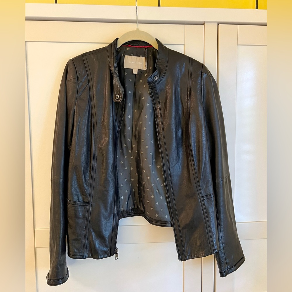 Banana Republic black leather jacket